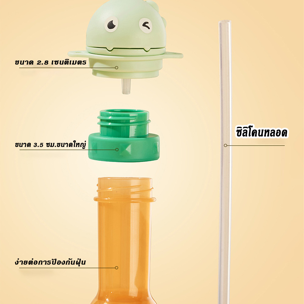 หัวแปลงฝาขวดป้องกันการสําลัก Portabl, ฝาปิดจิบทารกสําหรับเด็กพร้อมหลอดตัวแปลงฟางสําหรับเด็ก - รูปที่ 4
