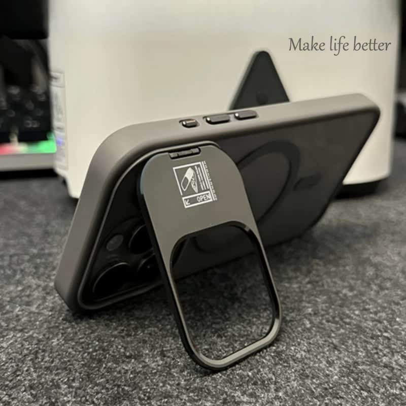 Deluxe ขาตั้งโลหะแม่เหล็กอะคริลิคเคสแข็งใสเคสโทรศัพท์เข้ากันได้กับ IPhone11 12 13 14 15 16 Pro Max