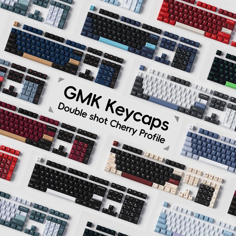 GMK Keycap PBT Keycaps Double Shot Cherry Profile for Mechanical Keyboard GMK8008 Red Blue Samurai O