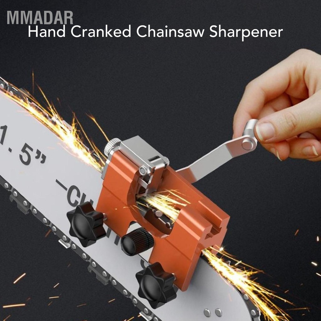 MMADAR เครื่องเหลาเลื่อยลูกโซ่ Hand Cranked Manual Chain Saw Sharpening ชุดเครื่องมือ ชุด สำหรับตัดงานไม้