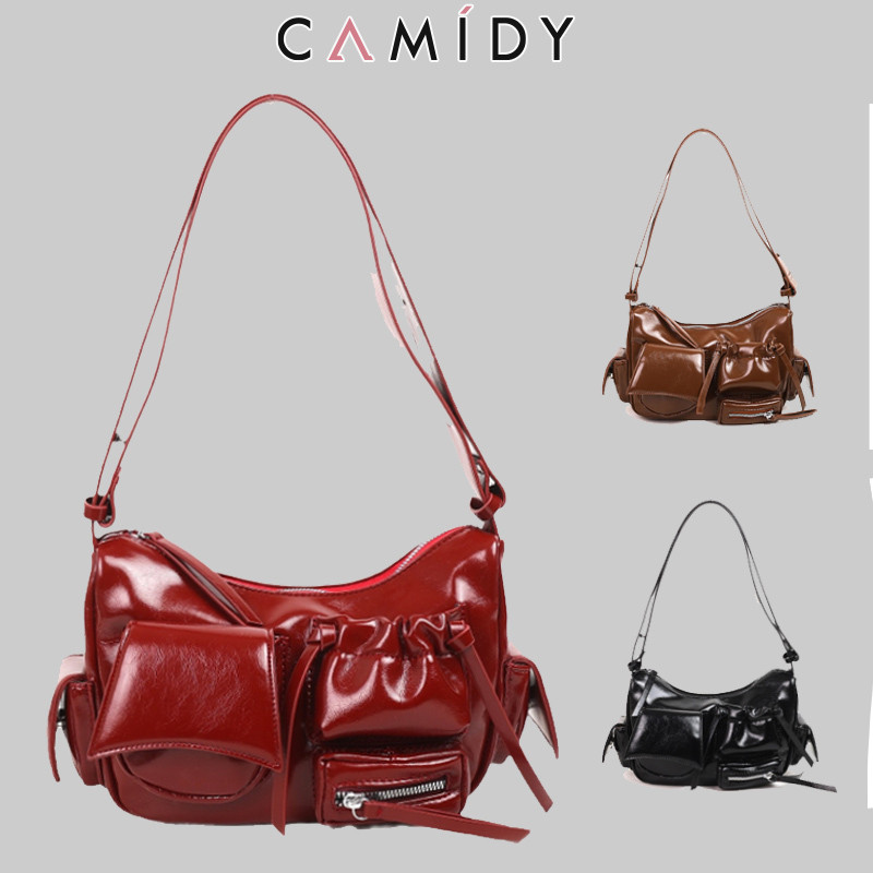 Camidy Personalized PU vintage single shoulder Crossbody bag
