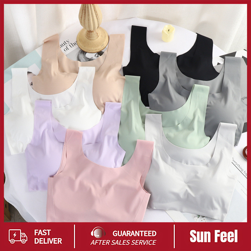 YTL MALL #F5196 tank top บรา โยคะ บรา ไร้ขอบ ฟองน้ำถอดได้ ผ้าเนียน ระบายอากาศได้ดี ยืดหยุ่น