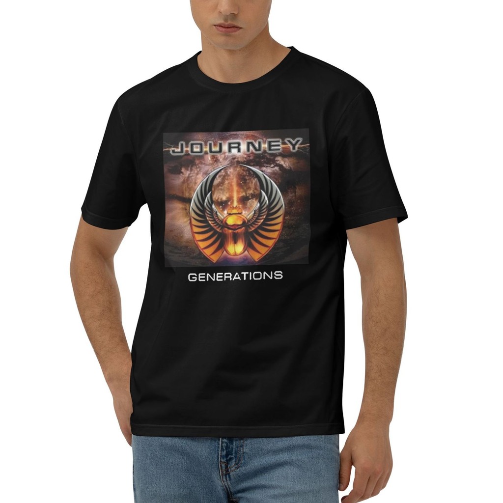 เสื้อยืดผ้าฝ้ายกราฟิก Journey Generations Rock Band Santana