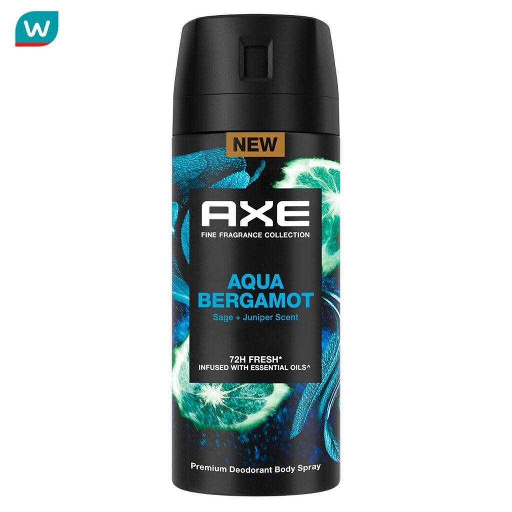 Axe แอ๊กซ์ พรีเมียม ดีโอโดแรนท์ บอดี้ สเปรย์ อควา เบอกาม็อท 135 มล. น้ำหอม ระงับกลิ่นกาย