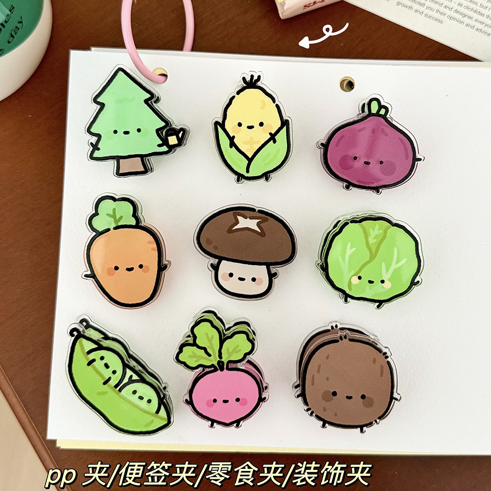 อิน น่ารัก 4 ซม. นูนโปแลนด์การ์ตูนผักผลไม้รูปร่างอะคริลิสองด้าน หน้า คลิป