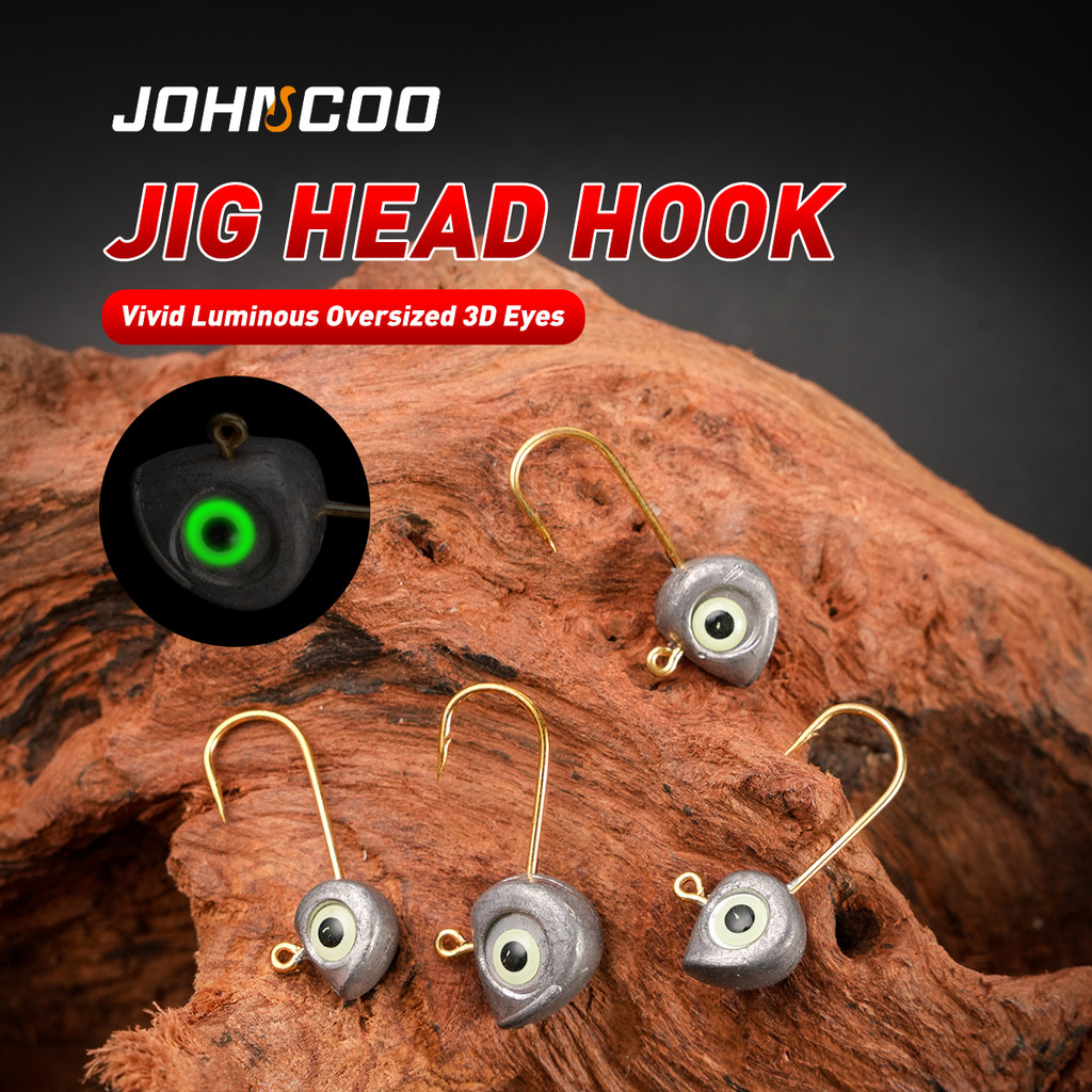 10 ชิ้น/pkt Mini Jig Head 0.5g 1g 2g 3g 4g 5g 7g Luminous 3D Eyes Bass Crappie ตกปลา Jig Hooks หนอนตกปลา Lure Hooks