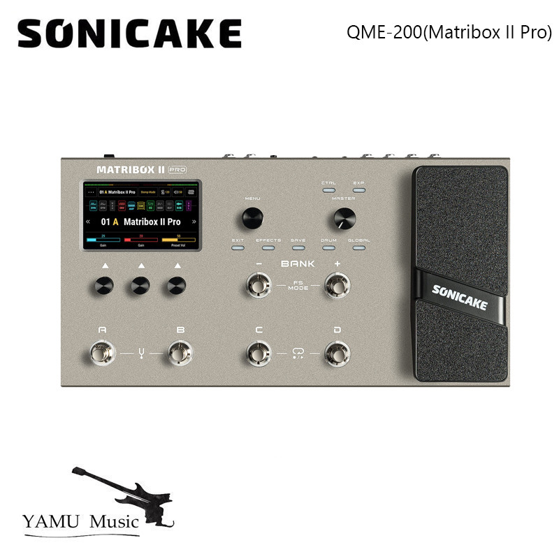 Sonicake Matribox II Pro กีตาร์กีตาร์เบส Amp การสร้างแบบจําลอง IR ตู้จําลอง Multi-Effects พร้อม Expr