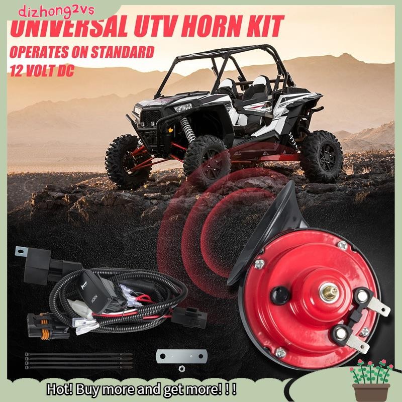[dizhong2vs]UTV ATV Universal 12V Horn Kit W/ Rocker Switch สําหรับ RZR 800 XP Ranger X3 Cat สําหรับ