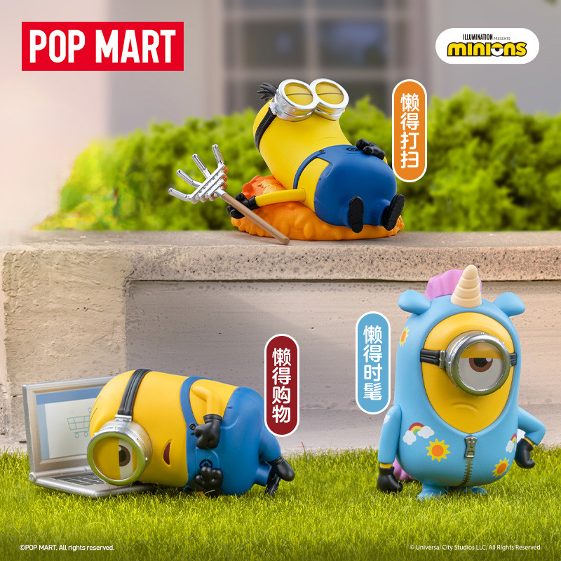 P POPMART POPMART Minion Lazy Every Day Series รูป Mystery Box ของเล่นน่ารักเครื่องประดับของขวัญวันเกิด