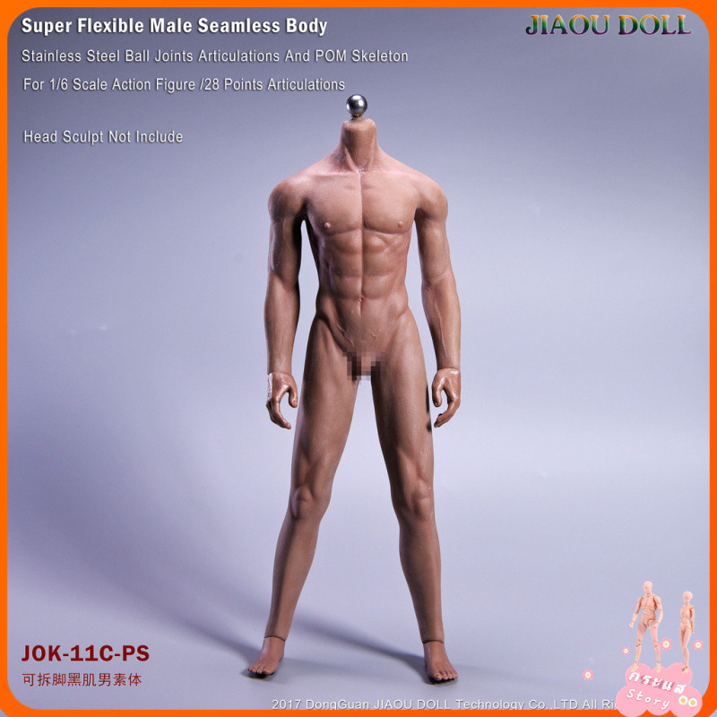 Jiaou DOLL 1/6 JOK-11C ทหารชายกล้ามเนื้อ Body Rubberized Lan เท้าที่ถอดออกได้ Strong Body Shape