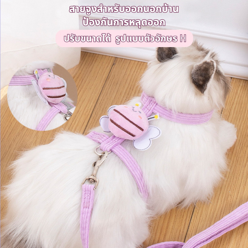 🐾สายจูงสัตว์เลี้ยง แมว หมา สุนัข เชือกรัดสัตว์เลี้ยง สายรัด น่ารัก คุณภาพดี มีหลายขนาดให้เลือก