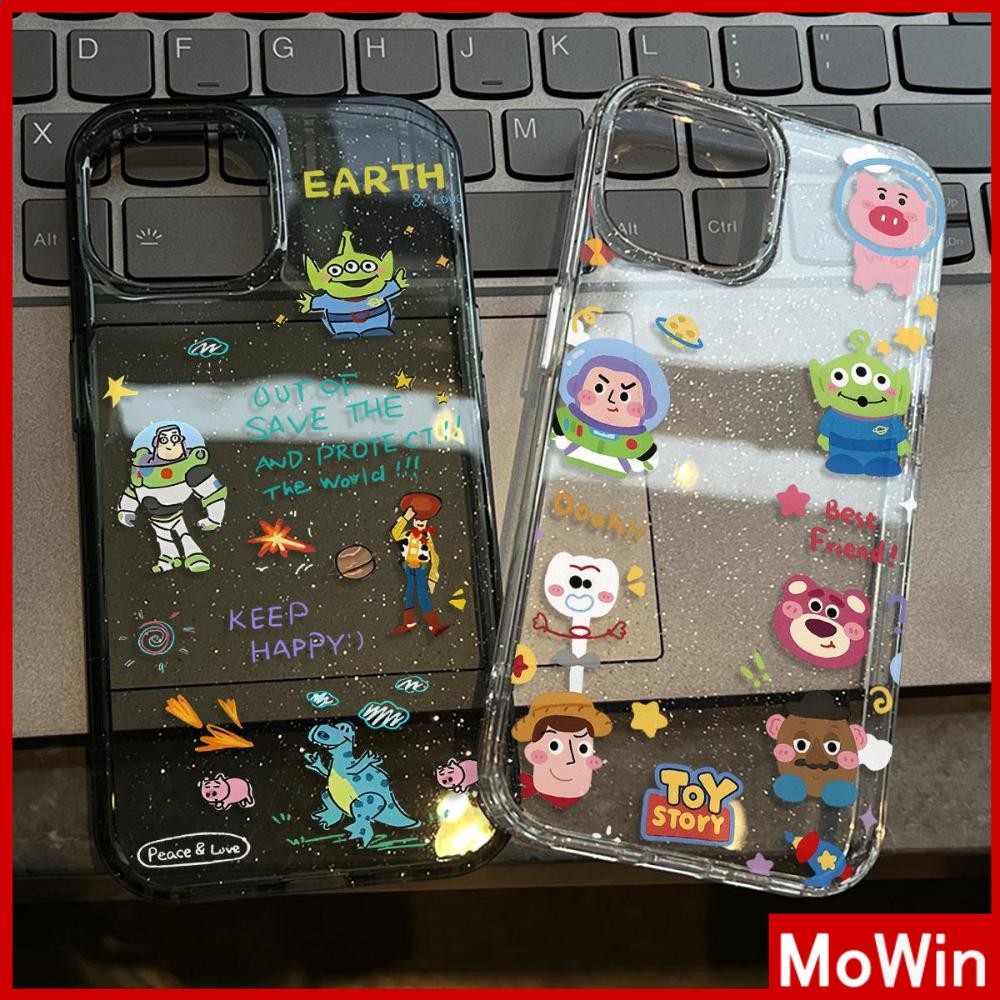 Movin - เคส iPhone 16 Pro Max iPhone 11 เคสใสแบบแวววาว TPU นุ่มสีสันสดใส การ์ตูนสุดหล่อสีสันสดใส Compatible iPhone15 Pro max 14 13 12 Pro max XS XR 7 Plus 8 Plus