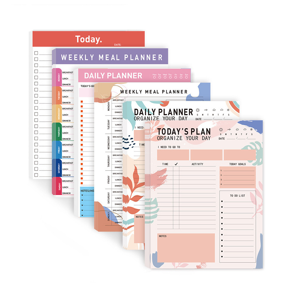 Ossayi ปฏิทินแม่เหล็กสําหรับตู้เย็นวางแผนอาหารประจําวันรายสัปดาห์ยืดหยุ่นฉีกขาด A5 ตารางสมุดบันทึกที่จะทํารายการ Notepad