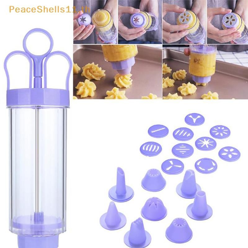 Peaceshells คุกกี้บิสกิตทํา Maker ปั๊มเครื่องกดตกแต่งแม่พิมพ์ห้องครัวชุดเครื่องมือ TH