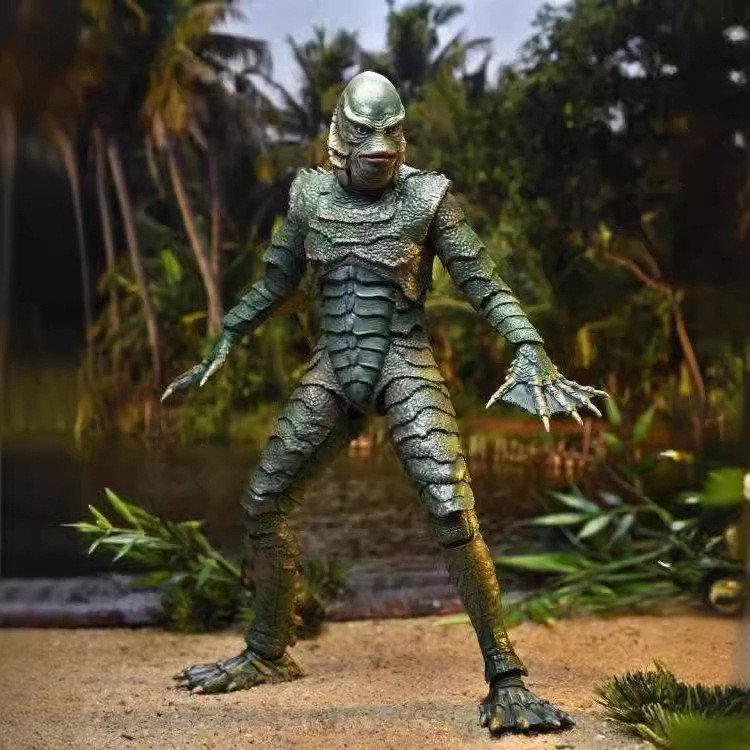 Neca Global Monster Black Lagoon สิ่งมีชีวิต Murloc 7นิ้วแบบเคลื่อนย้ายได้ของเล่นตกแต่งมือ