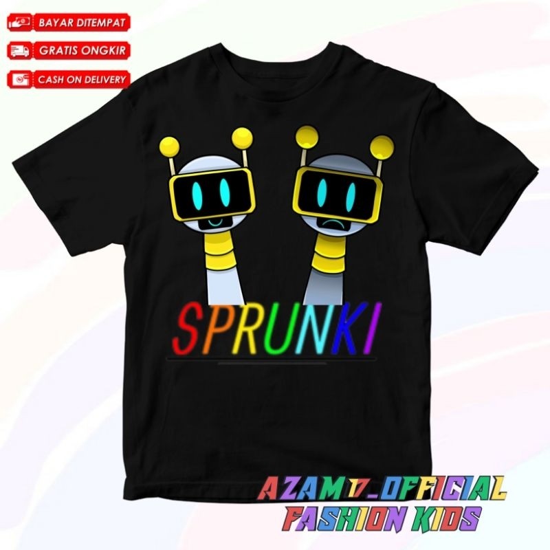 😆✨ เสื้อผ้าเด็ก SPRUNKI CHARACTERS FUN BOT FREE NAME / CHILDRENS TSHIRT  FUN BOT จาก SPRUNKI INCREDI
