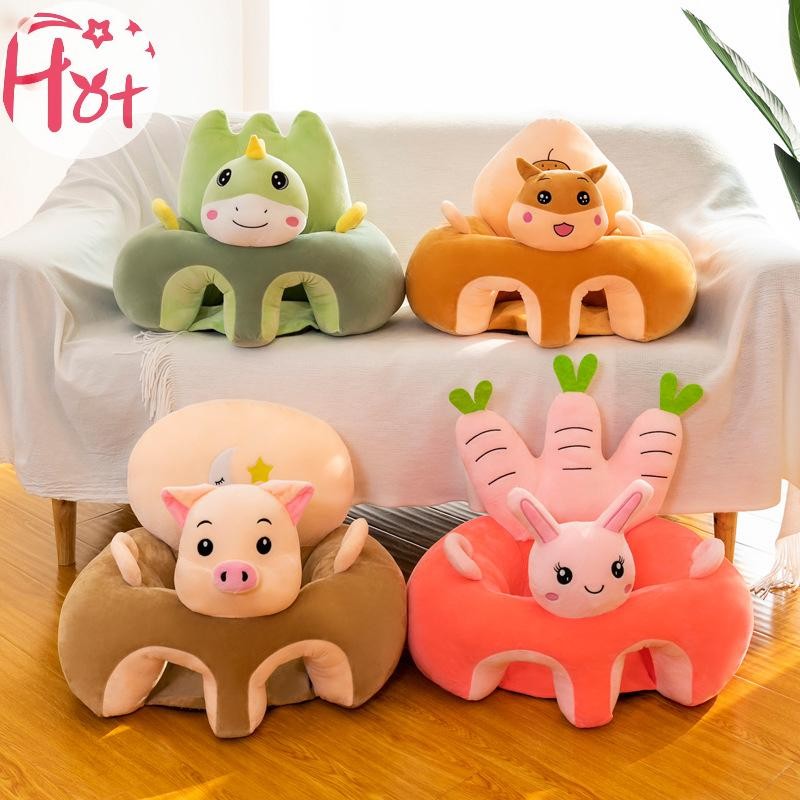 Ge โซฟาเด็กน่ารักสนับสนุนที่นั่งปกตุ๊กตาเก้าอี้เรียนรู้ที่จะนั่งให้อาหารเก้าอี้สบายเด็กวัยหัดเดินรังพัฟล้างทําความสะอาดได้โดยไม่ต้องฟิลเลอร์ตาราง