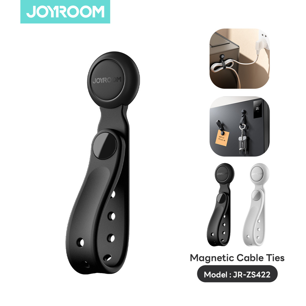 Joyroom รุ่น JR-ZS422 สายรัดซิลิโคนแม่เหล็ก สายรัดเคเบิ้ลไทร์ (6ชิ้น) - สีดำ สีขาว