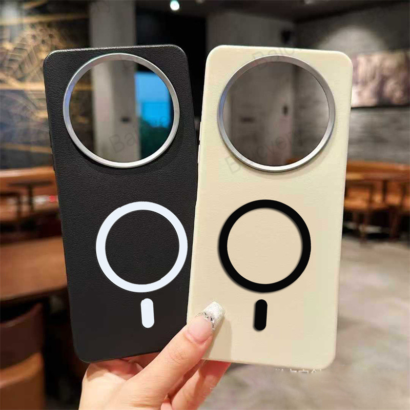 สําหรับ Honor X9A RMO-NX1 X9B ALI-NX1 X9C สีทึบหนังพื้นผิวปกหลังพร้อมสติกเกอร์แม่เหล็ก