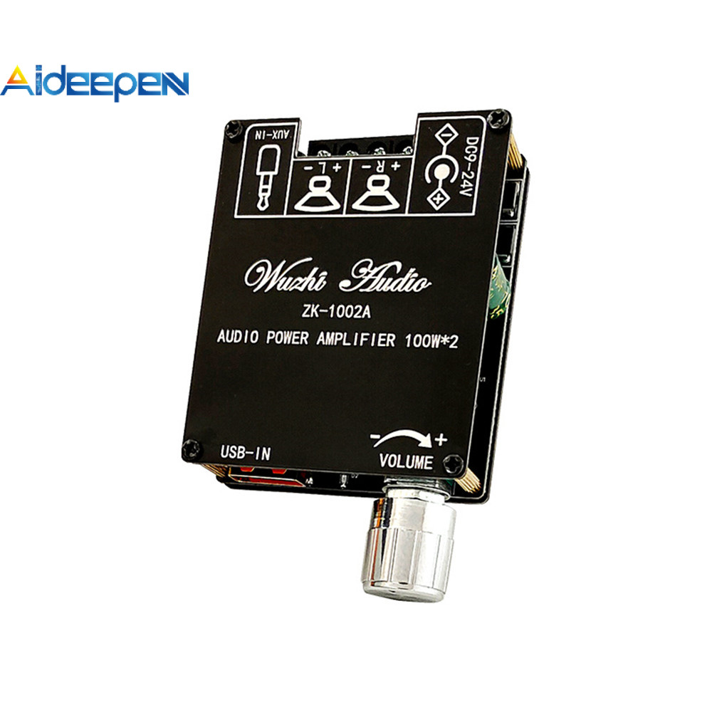 Aideepen BT Audio Digital Power Amplifier Board Module ZK-1002A 2.0 สเตอริโอ Dual Channel 100W + 100W
