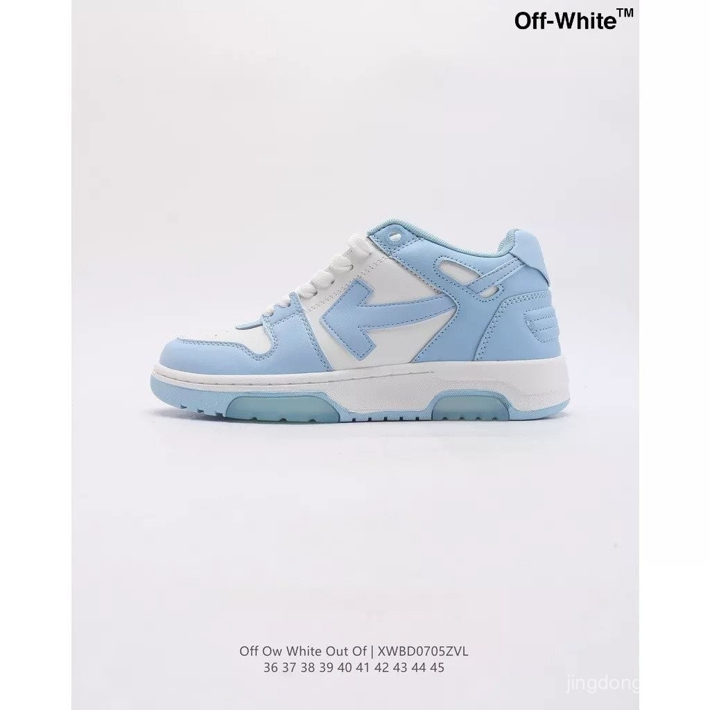 Trangtrangtm c/o รองเท้าผ้าใบหนังคอต่ำ vitol abloh สำนักงาน OUT 'ooo "สไตล์วินเทจ