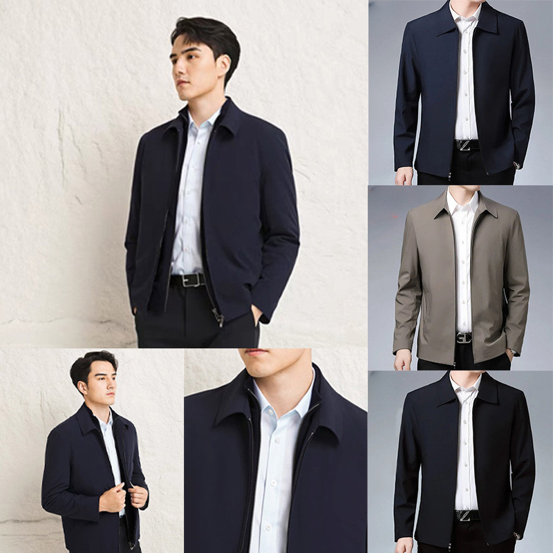 เสื้อแจ็คเก็ตผ้าระบายอากาศขนาดใหญ่สำหรับผู้ชาย L-3XL กางเกงลำลองผู้ชาย, เบลเซอร์/แจ็คเก็ต, คอวี, เบลเซอร์โพลีเอสเตอร์
