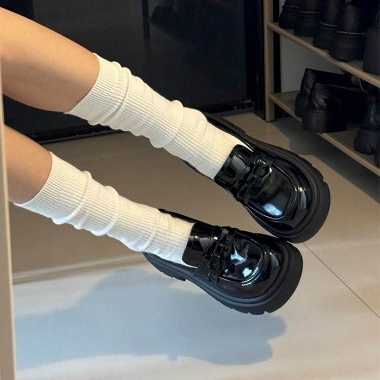 สไตล์เกาหลีรอบนิ้วเท้ากลางปากปกเท้าส้นรองเท้าไม่มีส้น ปู่ ลื่น-บนเยาวชนแฟชั่นสวมใส่ด้านนอกสุภาพสตรีไม่มีซับกันลื่นสวมทนสบายๆสีดํารองเท้าหนังขนาดเล็กโรงงานส่