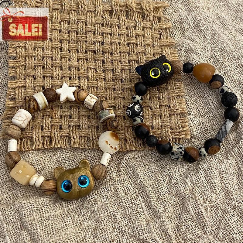 บล ใหม่น่ารักสร้อยข้อมือสีดําเล็กๆสําหรับผู้หญิงผู้ชายแฟชั่นตลกการ์ตูนสัตว์สร้อยข้อมือลูกปัดอินเทรนด์คู่เพื่อนเครื่องประดับของขวัญก