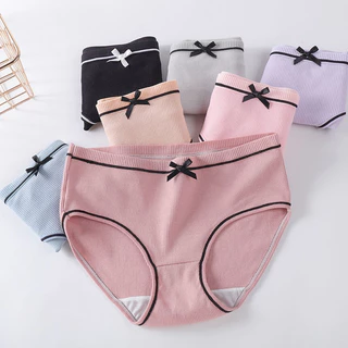 🎀กางเกงในผ้าลื่น🎀 สไตส์นักเรียนเกาหลี เอวเซ็กซี่ ระบายความร้อน แต่งโบว์น่ารัก ส่งของเร็วด้วยทันใจ#12