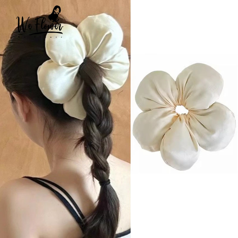 เราดอกไม้เกาหลีน่ารักฟองน้ําใหญ่ดอกไม้ผม Scrunchies สําหรับผู้หญิงสาวแฟชั่นผม Ties Ponytal ผู้ถืออุปกรณ์เสริมผม