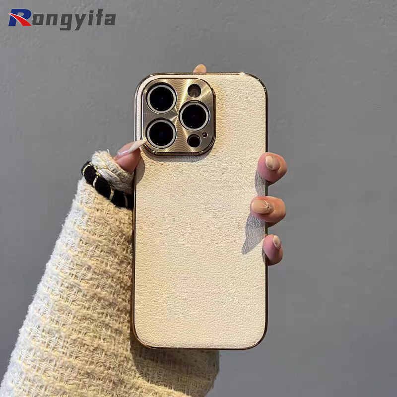 หรูหราผิวรู้สึกชุบกรอบเคสโทรศัพท์สําหรับvivo V40 V30 V29 V27 V27E V25 V23 V23E V21 V21S V20 Y75 Y55 S1 T2X T2 Pro T1 5Gฝาครอบหนังป้องกันการล่มสลาย