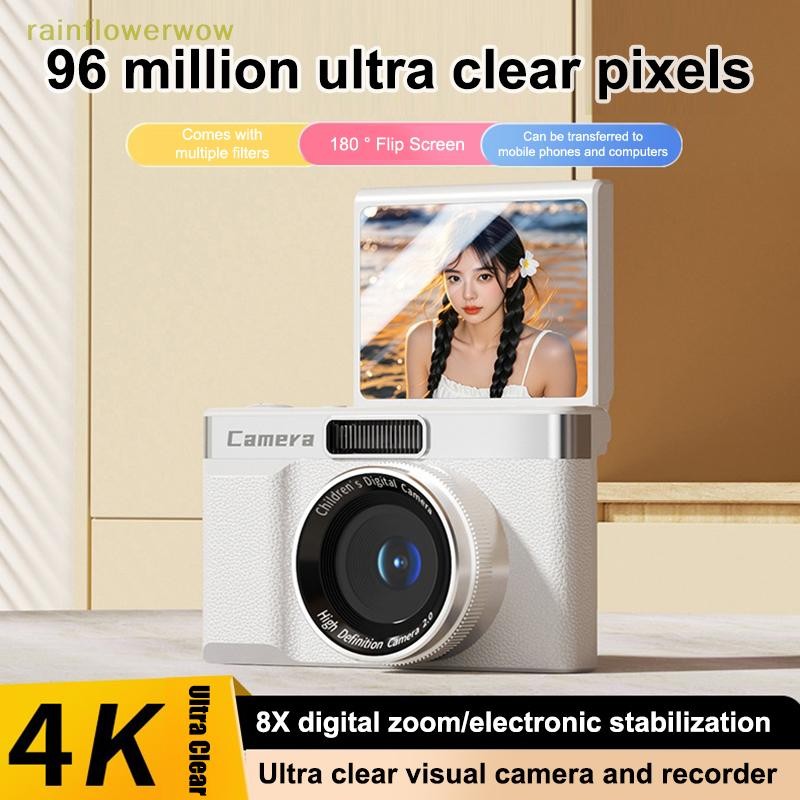 กล้องดิจิตอลC&B CCD Travel 180°Flip Screen Selfie Camara 96MP Autofocus 8X Zoom Entry-Level Kids Camara กล้องการ์ดแบบพกพา (th)