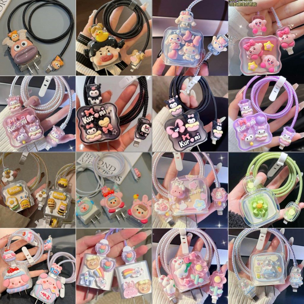 เคสชาร์จ 3Dดอกไม้ สำหรับ iPhone PD 18/20W ฝาปิดป้องกันการชาร์จแบบใสพร้อมปลอกชาร์จ ฝาครอบป้องกันสายข้อมูล - รูปที่ 6