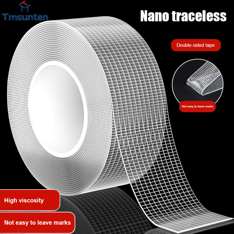 เทปกาวสองหน้า Grid Nano เทปกาวสองหน้าแบบไร้รอยต่อ กาวอะครีลิกสองหน้าแบบซักได้ กาวติดแน่น Tmsunten