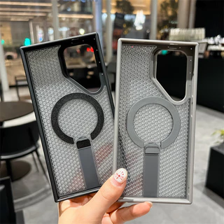 Magnetic Cellular เคสกระจายความร้อนสําหรับ Samsung Galaxy S26 S25 S24 S23 Ultra Plus A56 A55 A36 A35 A225 A15 Kickstand ฝาหลัง