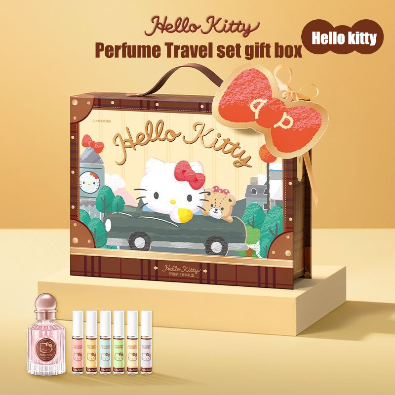 Hello Kitty Mini Perfume Travel Set Gift Box For Women Girls Beauty Accessories Present ของที่ระลึก