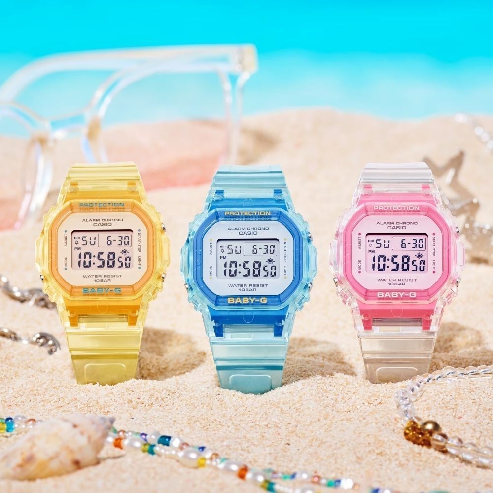 CASIO นาฬิกาข้อมือผู้หญิง BABY-G รุ่น BGD-565SJ-7DR สายเรซิ่น สีใส