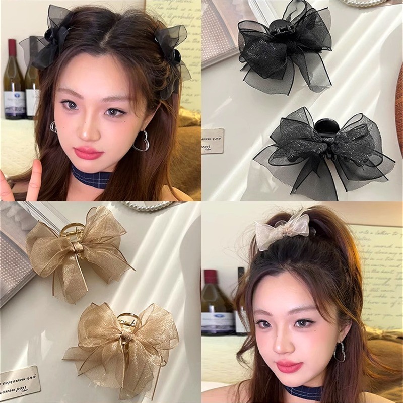 กิ๊บติดผมโบว์สไตล์เกาหลีคลิปหน้าม้าด้านข้างของผู้หญิงเครื่องประดับผมเจ้าหญิง