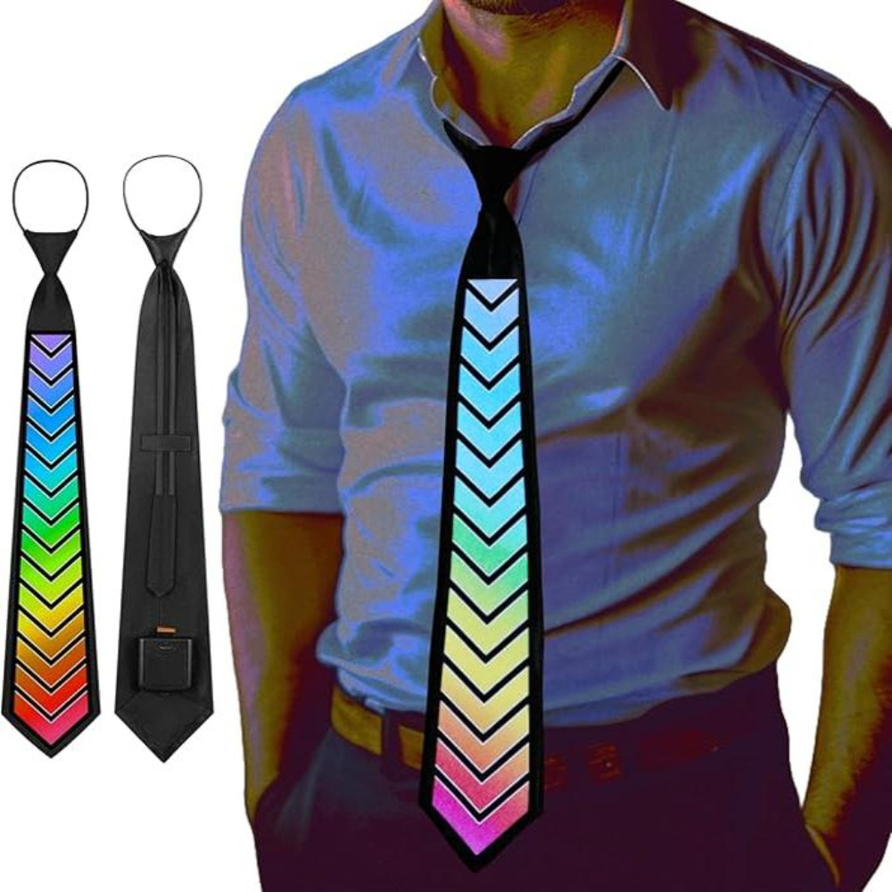 ควบคุมเสียง Luminous Tie แสงเย็น LED ปุ่มสวิทช์เรืองแสงเสื้อ Tie Party Prom Cool Dress Up