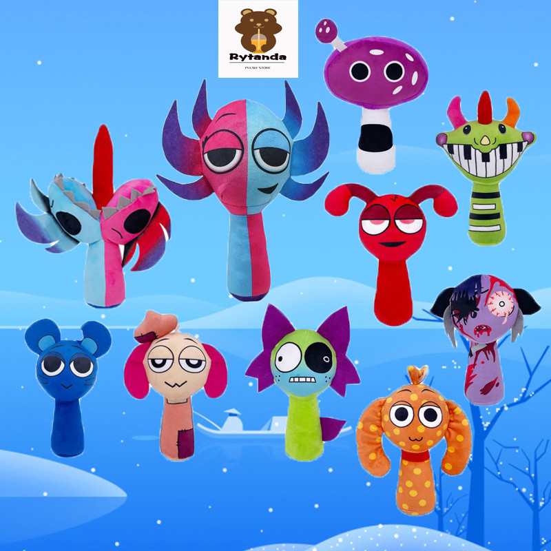 Rytanda น่ารักใหม่ Sprunki ของเล่นตุ๊กตา Sprunki Incredibox Plushie ตุ๊กตา Sprunki รูป Raddy Clour Vineria Garnold Oren ตุ๊กตาของเล่นเกม Series จี้ตกแต่งบ้านเด็กของขวัญวันเกิด