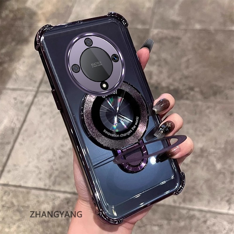 สําหรับ Honor X9A X9B X9 เคสโทรศัพท์ 2025 สไตล์ใหม่ U โล่ยางกรณีไฟฟ้าโปร่งใสนุ่มกรณีป้องกันกันกระแทก