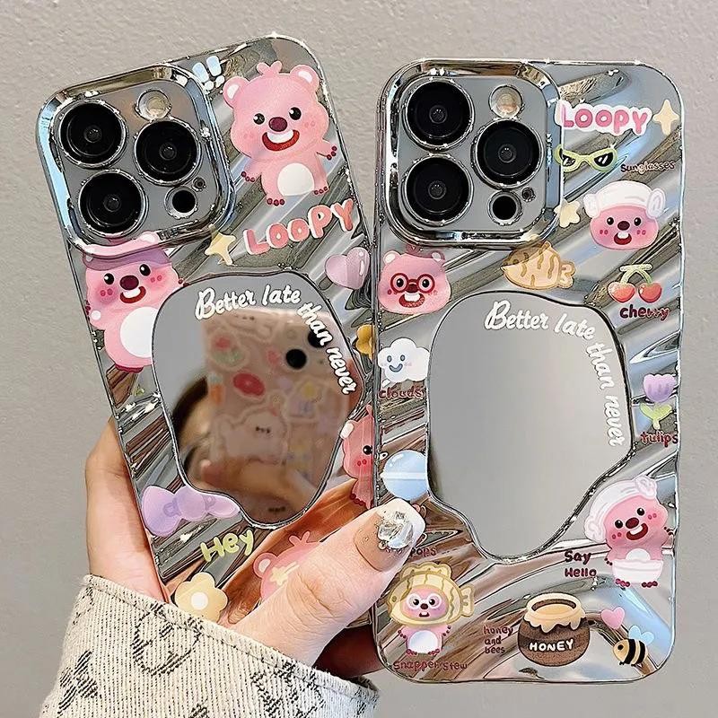 เคสโทรศัพท์ iPhone, การออกแบบการ์ตูน กระจกหยัก, เข้ากันได้กับ ทนต่อการตก, เคสซิลิโคนนิ่ม, เหมาะสำหรับ iPhone 15 และ