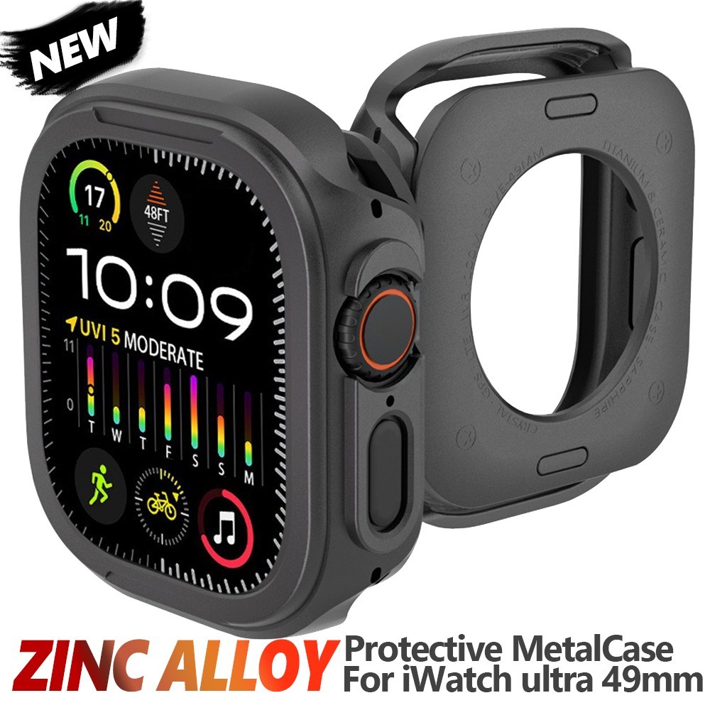 Buisness เคสโลหะสําหรับ IWatch Ultra2 49 มม.กรณีโลหะผสมสังกะสีฝาครอบกันชนกรอบสําหรับ IWatch Ultra 2 49 มม.อุปกรณ์เสริม