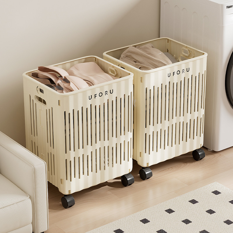 ตะกร้าซักผ้าพับเก็บเสื้อผ้าที่ถอดออกได้อเนกประสงค์ขนาดใหญ่ตะกร้าเสื้อผ้าสกปรกที่มีล้อ