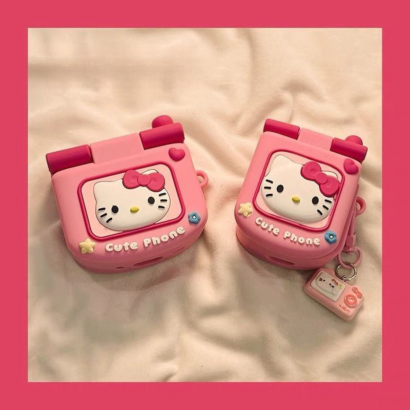 กระเป๋าหูฟัง Hello Kitty แบบพับได้ สำหรับหูฟังไร้สาย Bluetooth AirPods Pro 1/2/3/4
