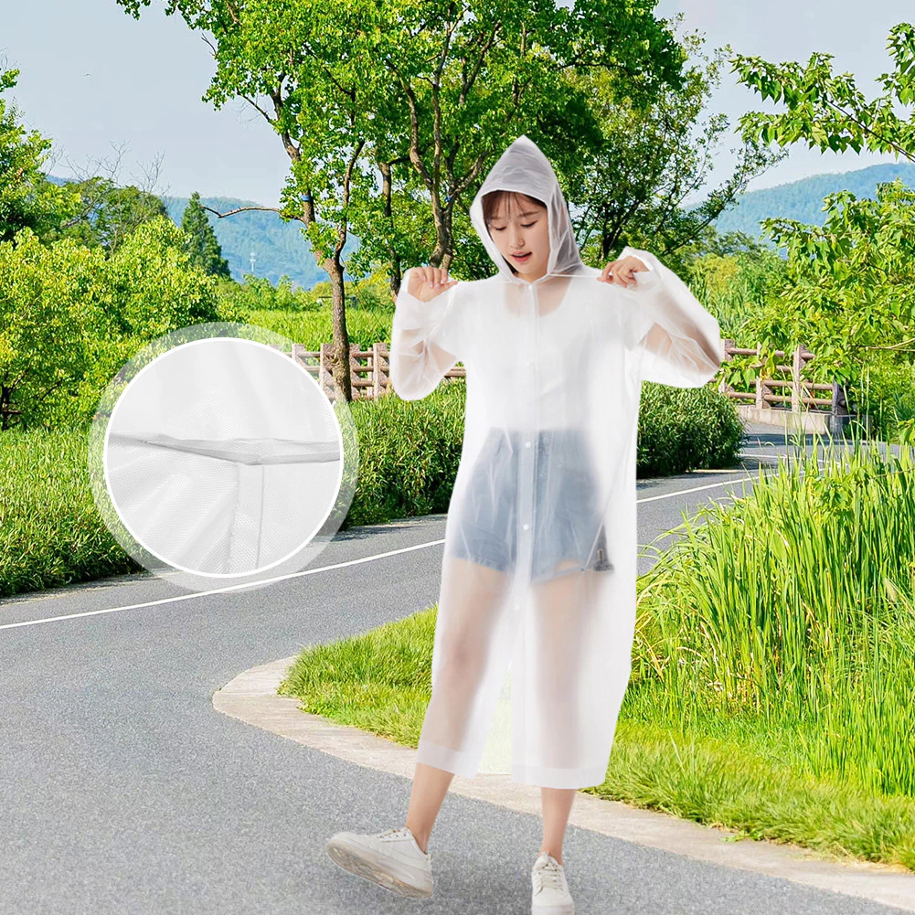 เสื้อกันฝนฉุกเฉินแบบพกพา มีฮู้ด สำหรับตั้งแคมป์เดินป่า 10 ชิ้น thumbnail 4