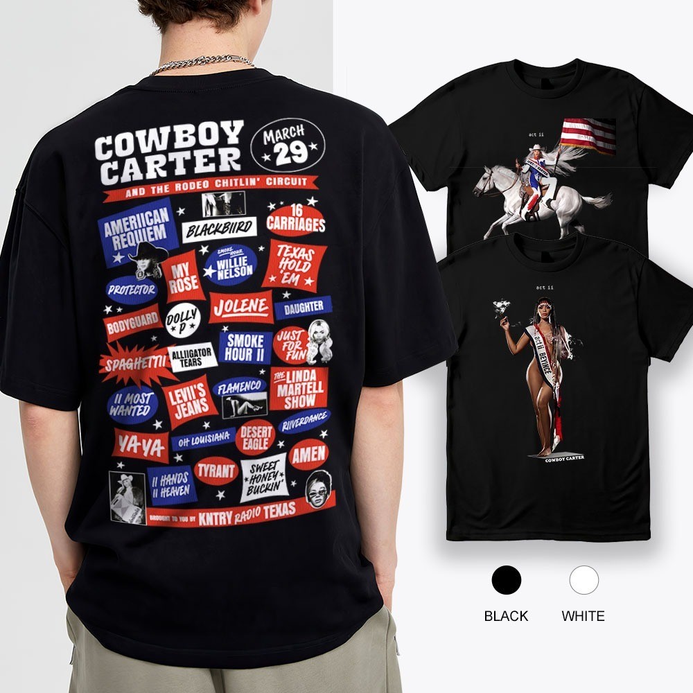 Beyoncé Cowboy Carter Merch Cotton T เสื้อ Beyonce เสื้อ