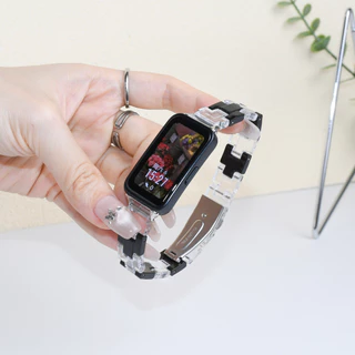 Candy สีเรซิ่นสําหรับ Huawei Band 11/11 Pro/10/9/8 สายรัดข้อมือโปร่งใสเปลี่ยนฝาครอบ