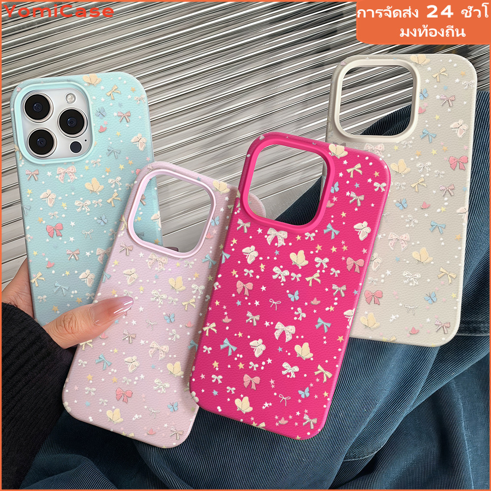 เคสไอโฟน13 11 16promax กรณีโทรศัพท์มือถือโบว์น่ารัก การ์ตูนน่ารักสีลูกกวาด case for iPhone 15 14 12 ProMax XS XR 78 Plus - รูปที่ 7