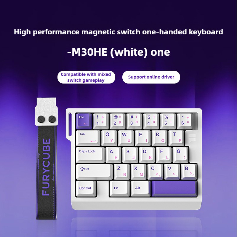 FURYCUBE M30HE คีย์บอร์ดมือเดียวสวิทช์แม่เหล็ก RGB 8KHz 0.1ms Latency ต่ําที่กําหนดเองแบบไดนามิก Key